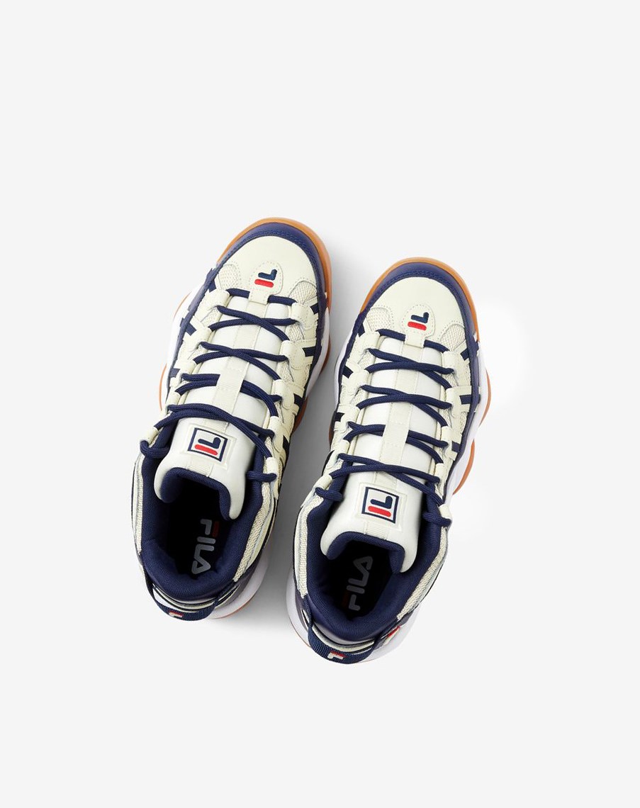 Fila Stackhouse Spaghetti Sneakers Creme Blancas Azul Marino | 01GHJENDV