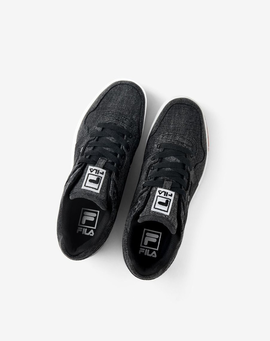 Fila T-2 Denim Tenis Shoes Negras Blancas | 21MITVAUW