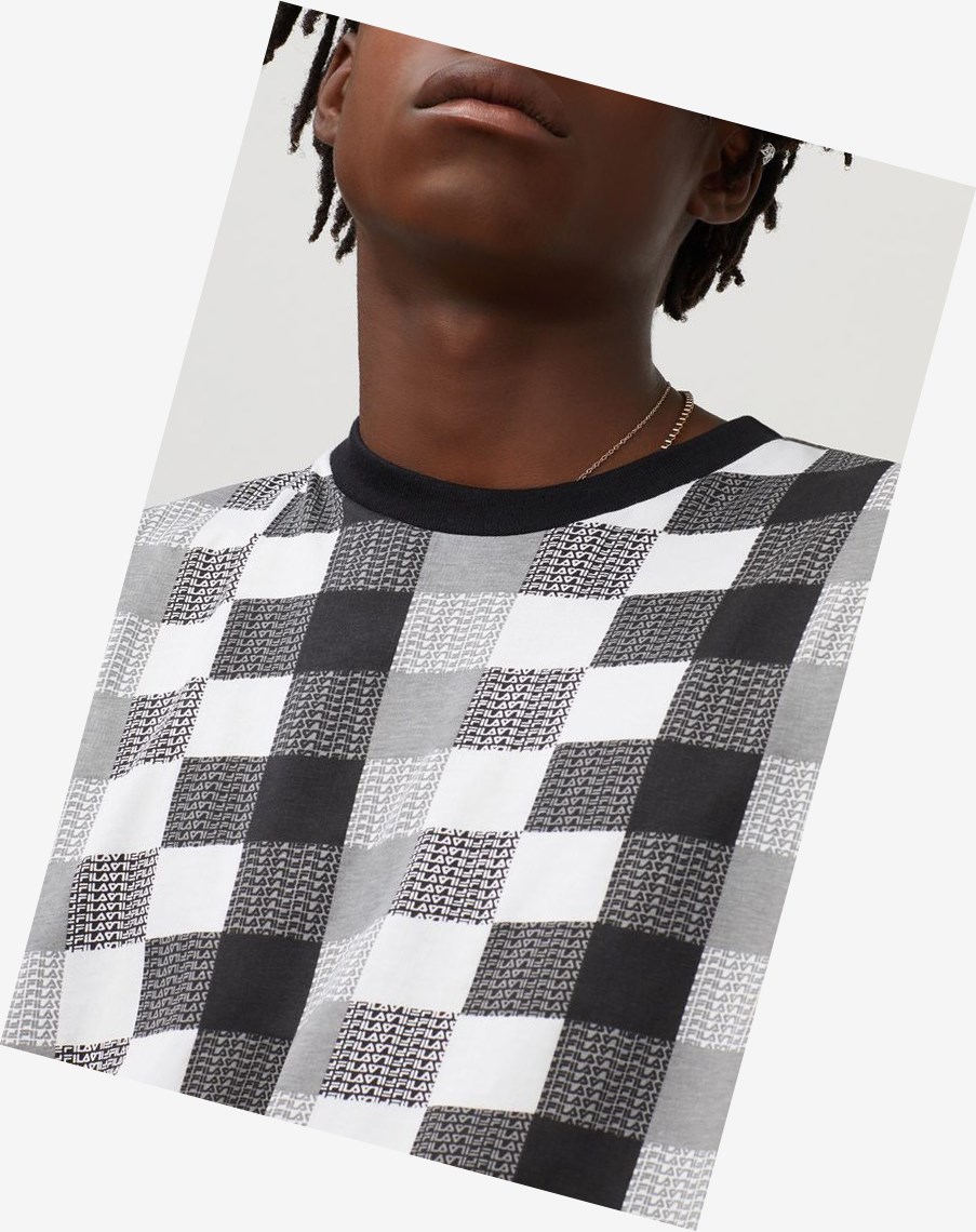 Fila Talaman Tee Blk/Fgry/Wht | 68HMKOQFV