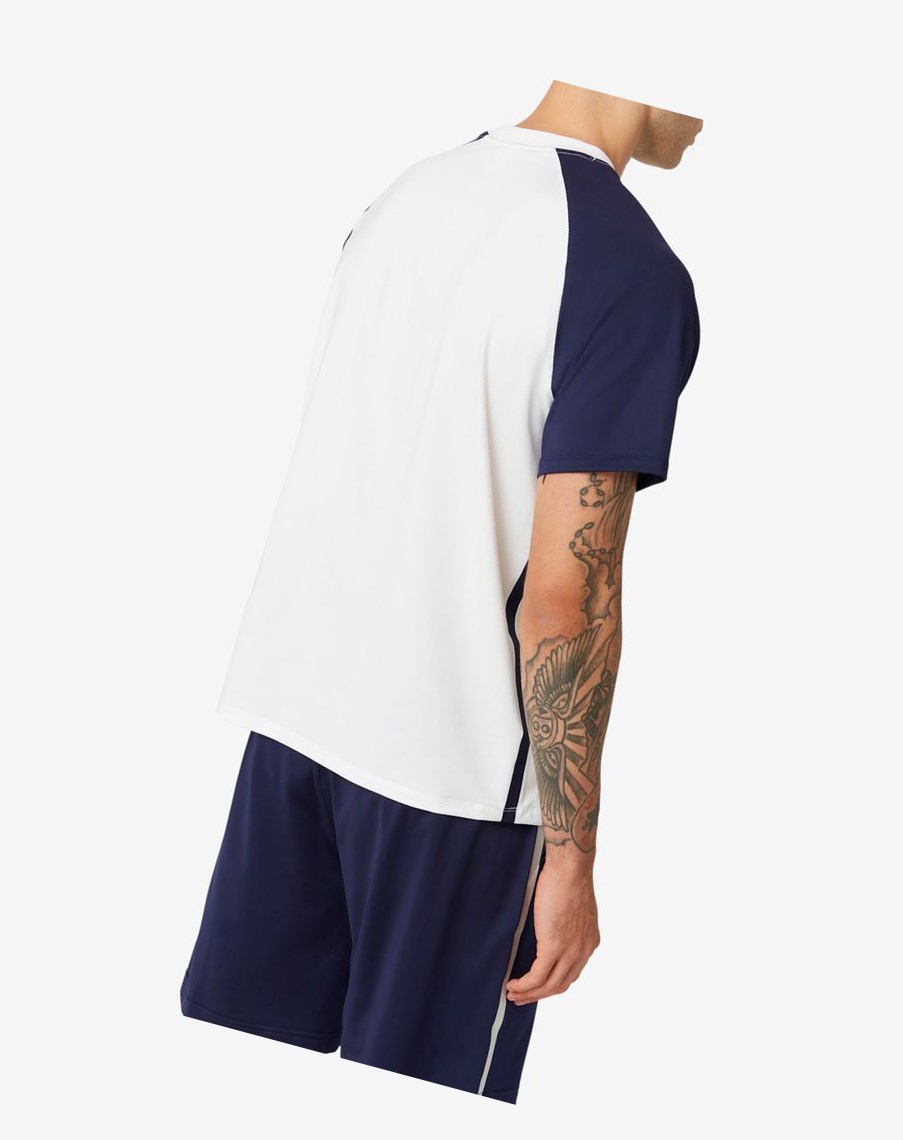 Fila Tie Breaker Color Blocked Crew Blancas Azul Marino | 28XNZKCOL