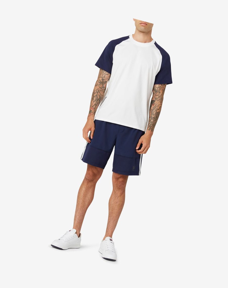 Fila Tie Breaker Color Blocked Crew Blancas Azul Marino | 28XNZKCOL