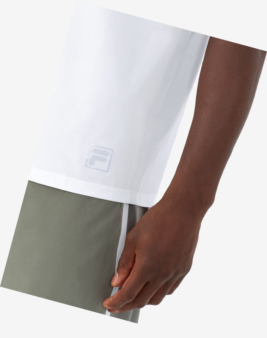 Fila Tie Breaker Corta Sleeve Henley Blancas Blancas | 98GHISRDU