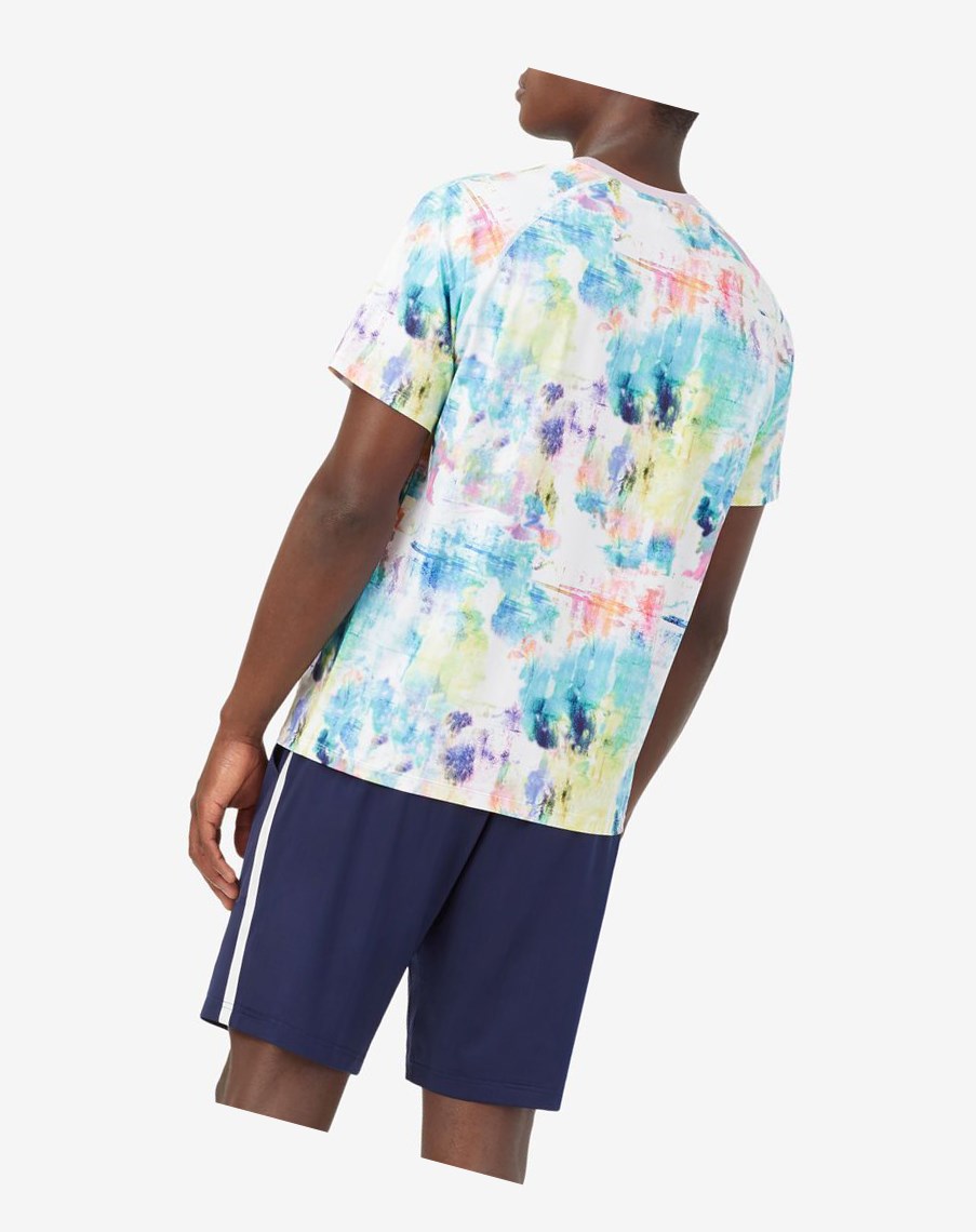 Fila Tie Breaker Printed Crew Blancas | 65ZBJDPYM