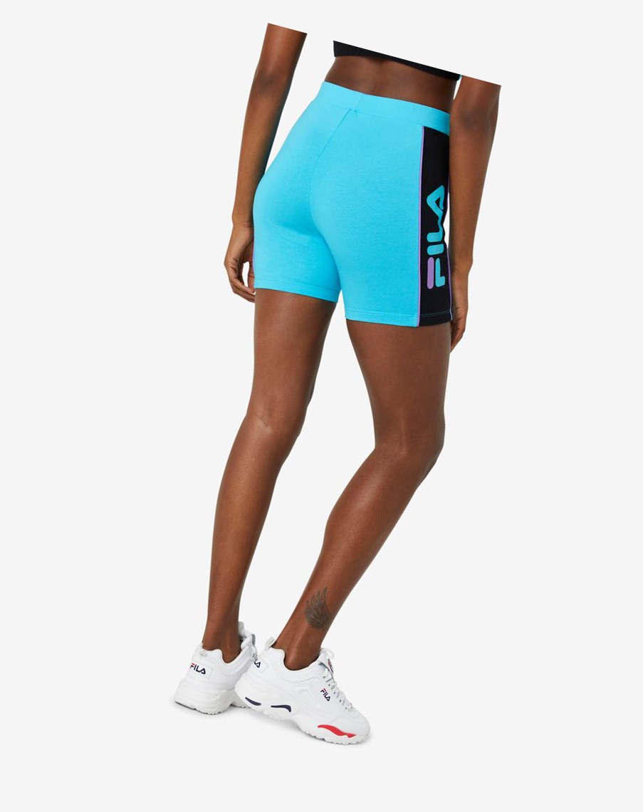 Fila Trina Bike Corta Negras Azules Moradas | 58MVPFOKQ