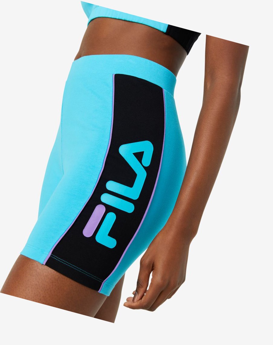 Fila Trina Bike Corta Negras Azules Moradas | 58MVPFOKQ
