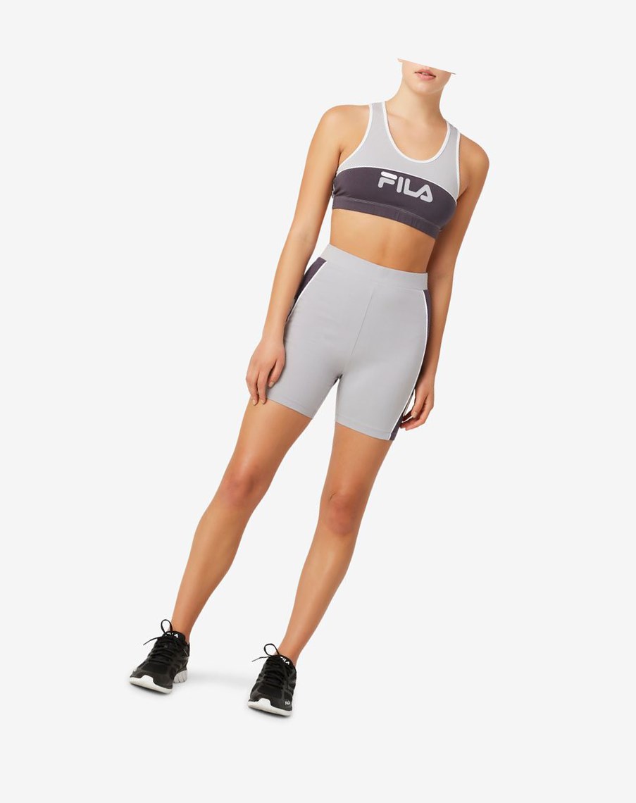 Fila Trina Bike Corta Plateadas Blancas | 49NAWMBPS