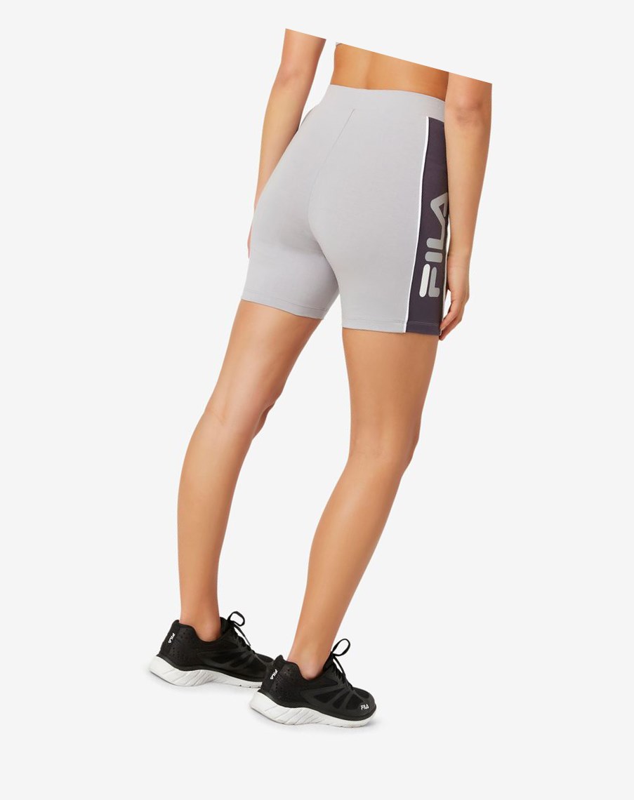 Fila Trina Bike Corta Plateadas Blancas | 90OFXMKUT