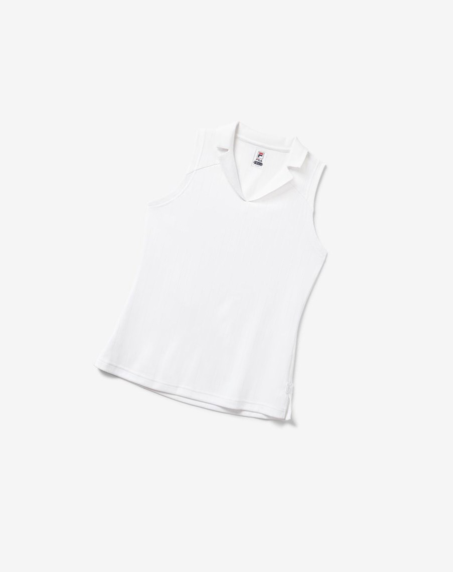 Fila White Line Sin Manga Polo Blancas | 30OEIGTAX